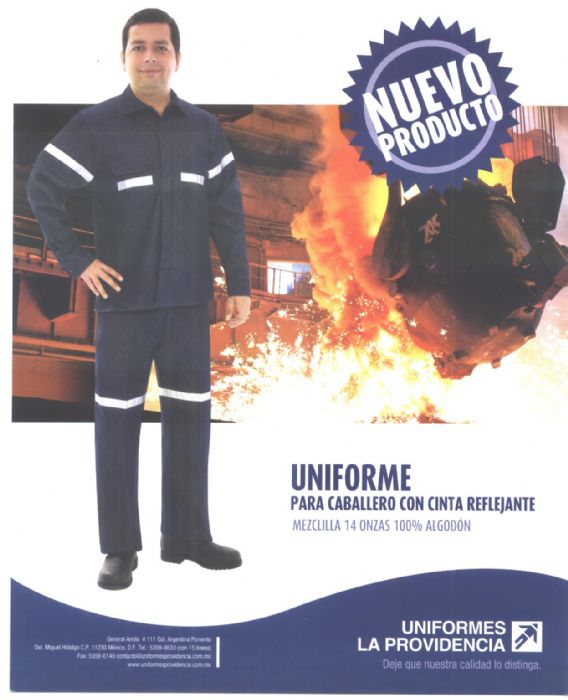 Uniforme de mezclilla 100% alg de 14 onzas